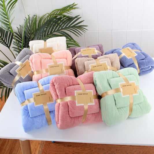 Baby Coral fleece bath towel set