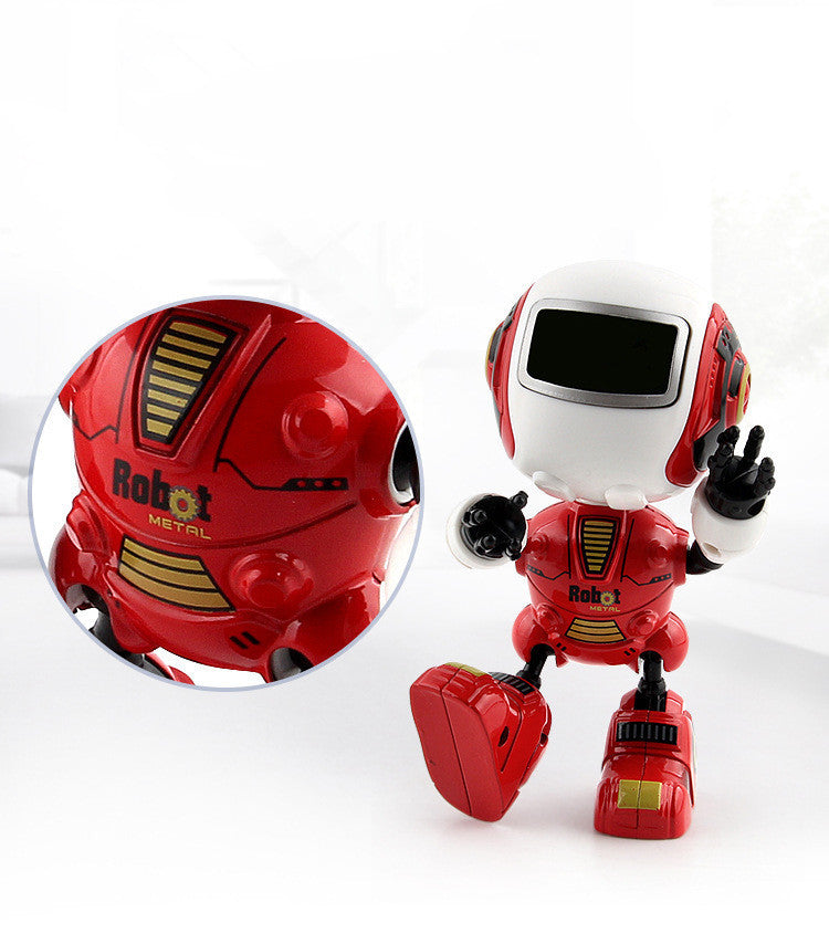 Smart Mini Alloy Robot  Induction Light And Music Spaceman Toy