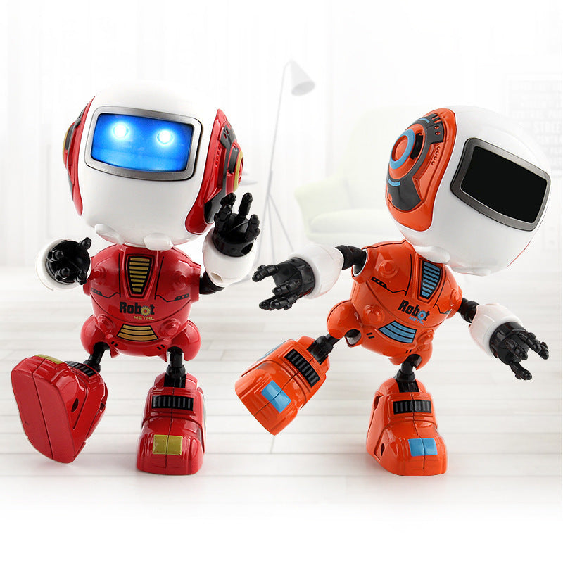 Smart Mini Alloy Robot  Induction Light And Music Spaceman Toy