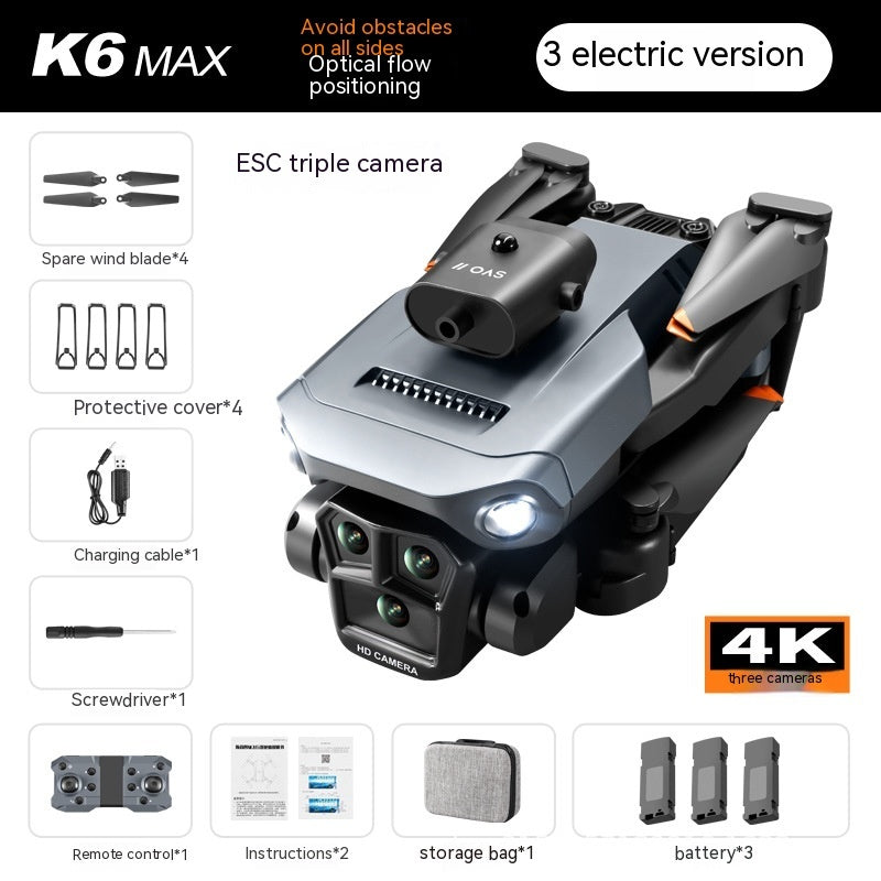 K6 MAX UAV Three-camera HD Aerial Photography Obstacle Avoidance Drone