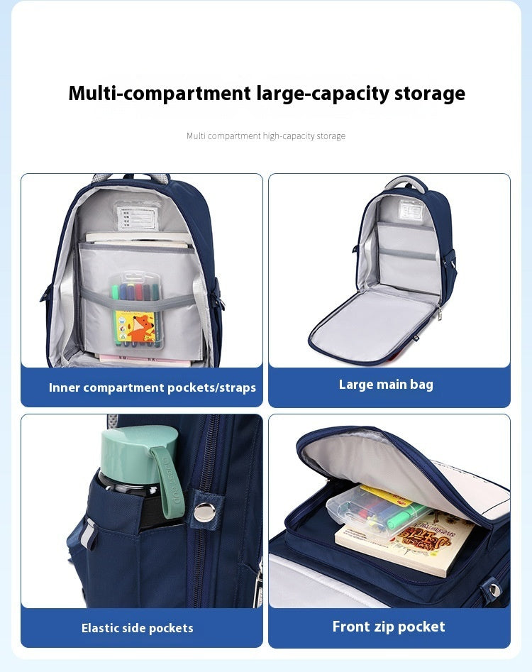 Lightweight Burden-reducing Spine-protecting Schoolbag