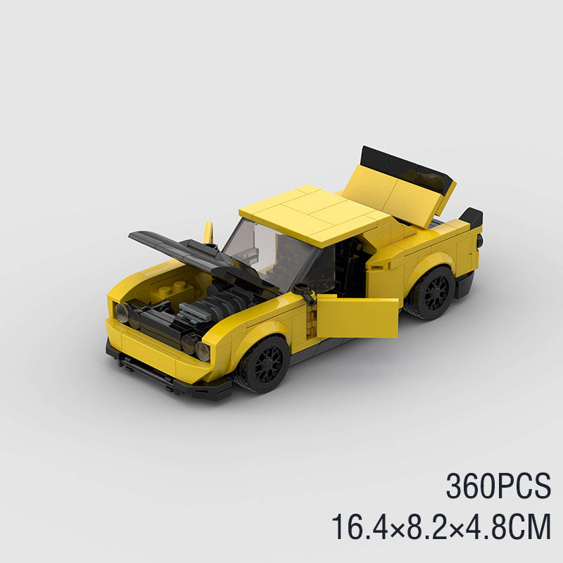 Small Particle Building Block Challenger Sports Car Model